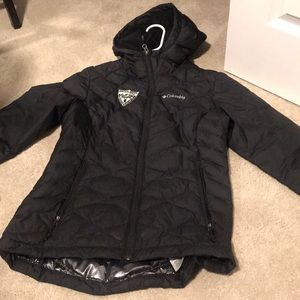 Columbia jacket with Dutch bros emblem